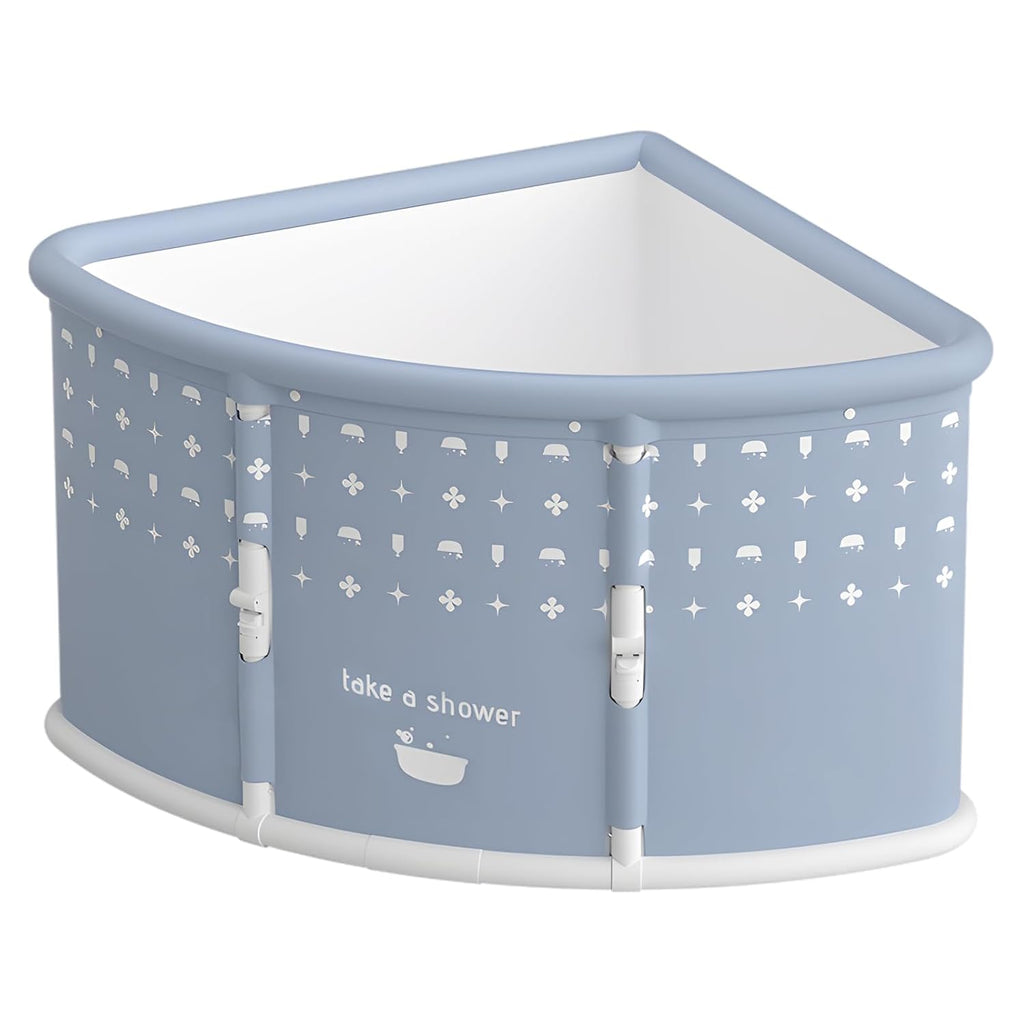 Foldable Bathtub, Bath Pillows for Tub, Foot Bath Soak Tub, Soaking Baths for Adults, Bath Tub Toys for Toddlers 1-3, PVC Material, Fan Shape, Large Space, 38.58' L x 29.53' W x 21.65' H