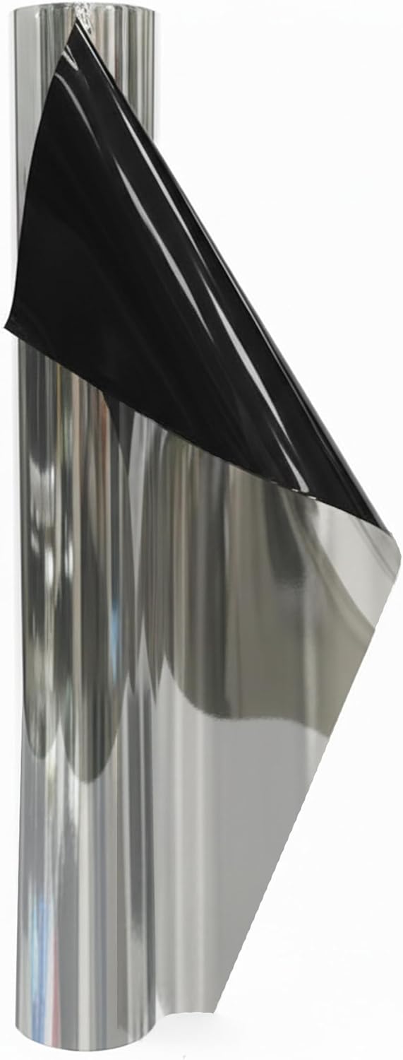 United Reflective Window Tint Film – Daytime Mirror Tint for Privacy, Sun Blocking, UV Protection & Heat Reduction, Ideal for Home, Office & Car, Silver-Black 5%, 40 Inch x 100 Feet Roll