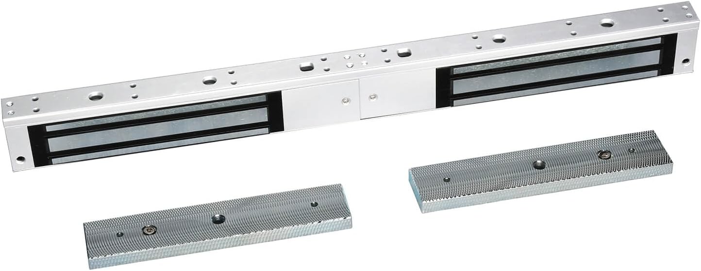 Dual Door Magnetic Lock with Z and L Bracket 600lbs Holding Force Electromagnetic Lock for Double Door Access Control System