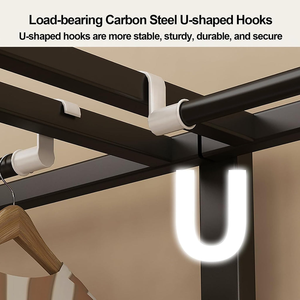 Foldable Clothe Rack With Cover, Portable Wardrobe Closet, Curtain Metal Clothing Organizer For Bedroom, Garment Rack For Hanging Clothes, For Bedroom(70x170x50cm)