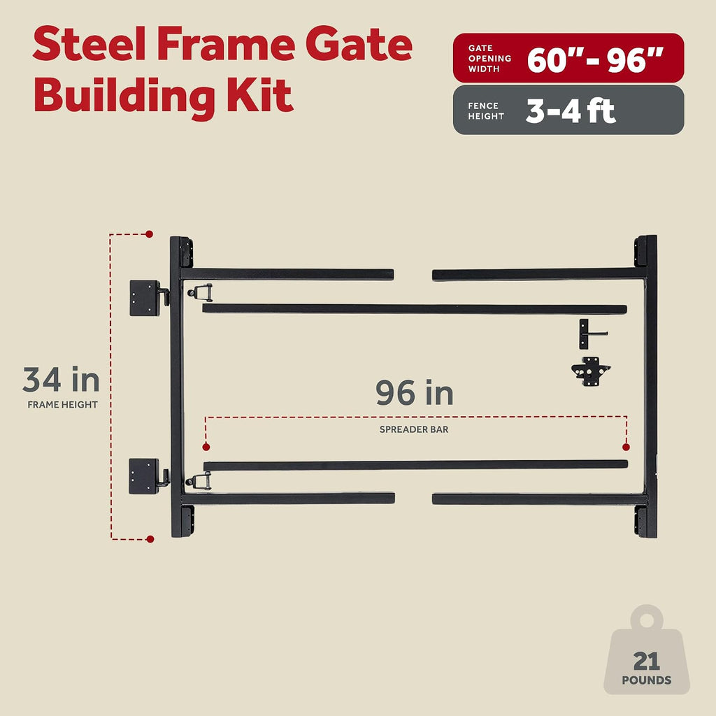 Adjust-A-Gate Gate Opener Kit, Complete System for Openings 60'-96', Heights 3' to 4'