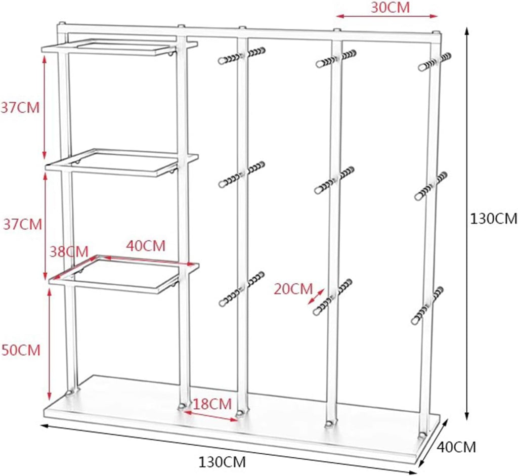 Freestanding Clothing Store Organizer Rack, Underwear Rack, Retail Store Scarf Panty Shorts Bra Hijab Silk Shawl Display Stand for Boutique/Cloth Store(White a 130X40X130CM)