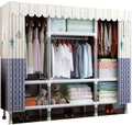 HUHJYUGE Closet Wardrobe, Freestanding Clothes Garment, Portable Wardrobe Closet for Hanging Clothes, Bedroom Armoire with Cover, Large Clothes Organizer, Clothes Hanging Rack for Cloakroom