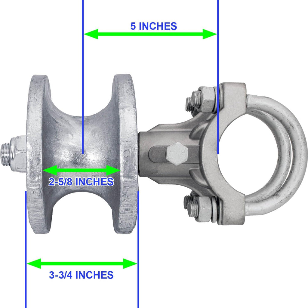 Cantilevered Gate Rollers, Cantilevered Rollers, Rolling Cantilever, Slide Gate Roller Hardware, for 3' Post, 2-3/8' Chain Link Fence Gate Frame - CASE Qty 4
