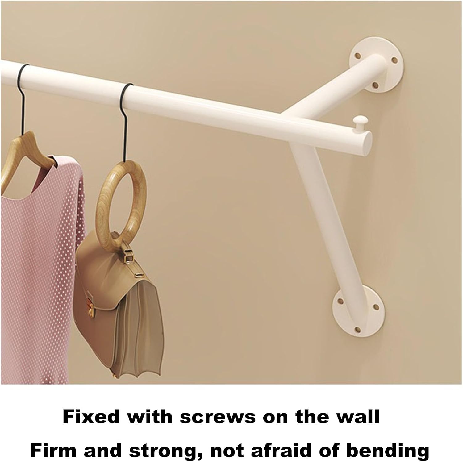 Wall Mounted Industrial Pipe Garment Rack,Retail Store Clothing Display Stand, Space-Saving Hanging Closet Rod,Metal Clothing Towel Rack, Garment Hanging Storage Rail,for Bedroom Laundry Room