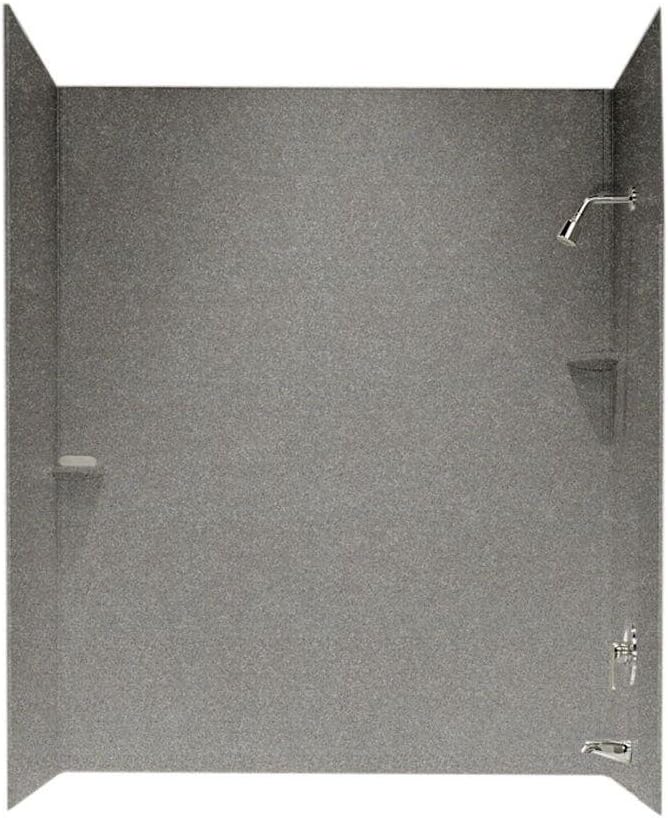 Swanstone SS00603.042 Solid Surface Bathtub Wall Kit, 30' L x 60' H x 60' H, Gray Granite