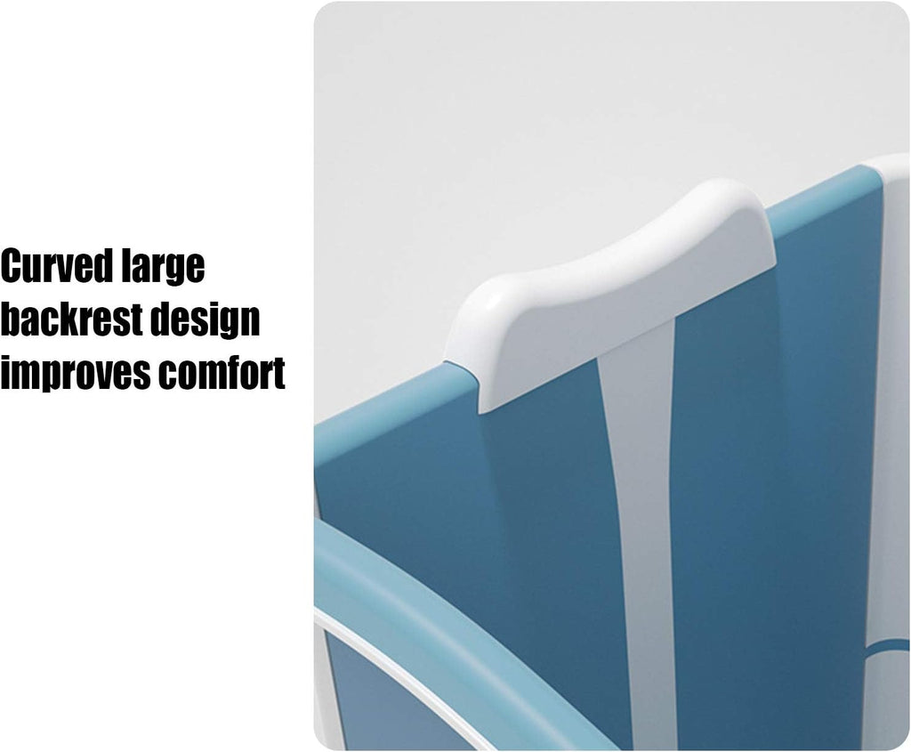 Portable Bathtub 53In Collapsible Soaking Bath Tub Blue Thickened Plastic Folding Bathtub Freestanding Bathtub for Adults, Bearing Capacity 92.48lbs (without Lid)