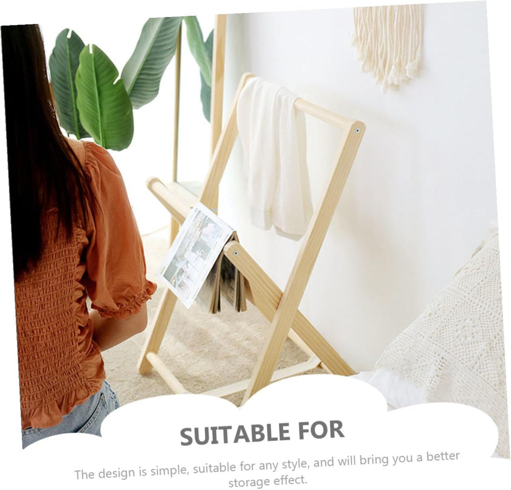 SHINEOFI Wood Coat Stand Clothes Storage Rack Freestanding Solid Wood Garment Rack for Bedroom Entryway with Multi-hook Design