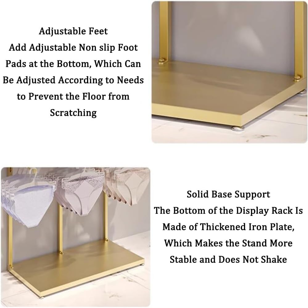 Freestanding Garment Rack Display Stand, Multifunctional Lingerie Slippers Shorts Swimwear Scarves Gloves Storage Hanger for Malls/Showroom/Retail Store，White 65x40x135cm