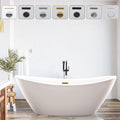 Vanity Art 71' X 33' Freestanding Bathtub | Home Improvement Bathtubs with Contemporary Design for Soaking and Bathing, Overflow and Pop-up Drain with UPC Certified, Acrylic, VA6807-TG