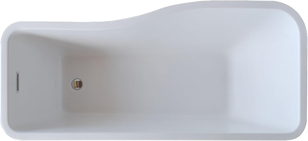 Venzi Vida Collection 32 x 69 Rectangle Acrylic Freestanding Bathtub with Reversible Drain