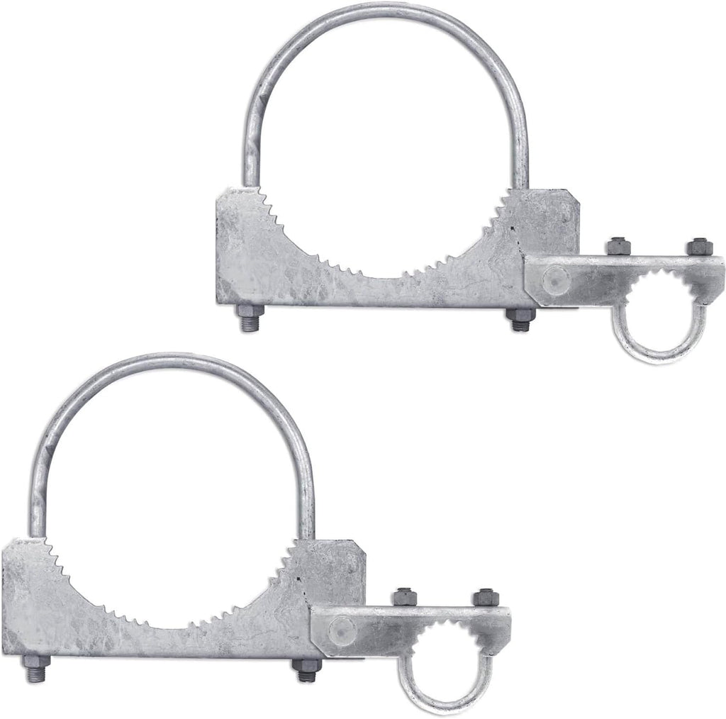 Chain Link Fence 180 Degree Commercial Duty Gate Hinge-for 8-5/8' Outside Diameter Gate Post/Pipe & 1-5/8 Thru 1-7/8' Gate Frame. Chain Link Post Gate Hinge - Hinge U Bolts Included - Qty 2