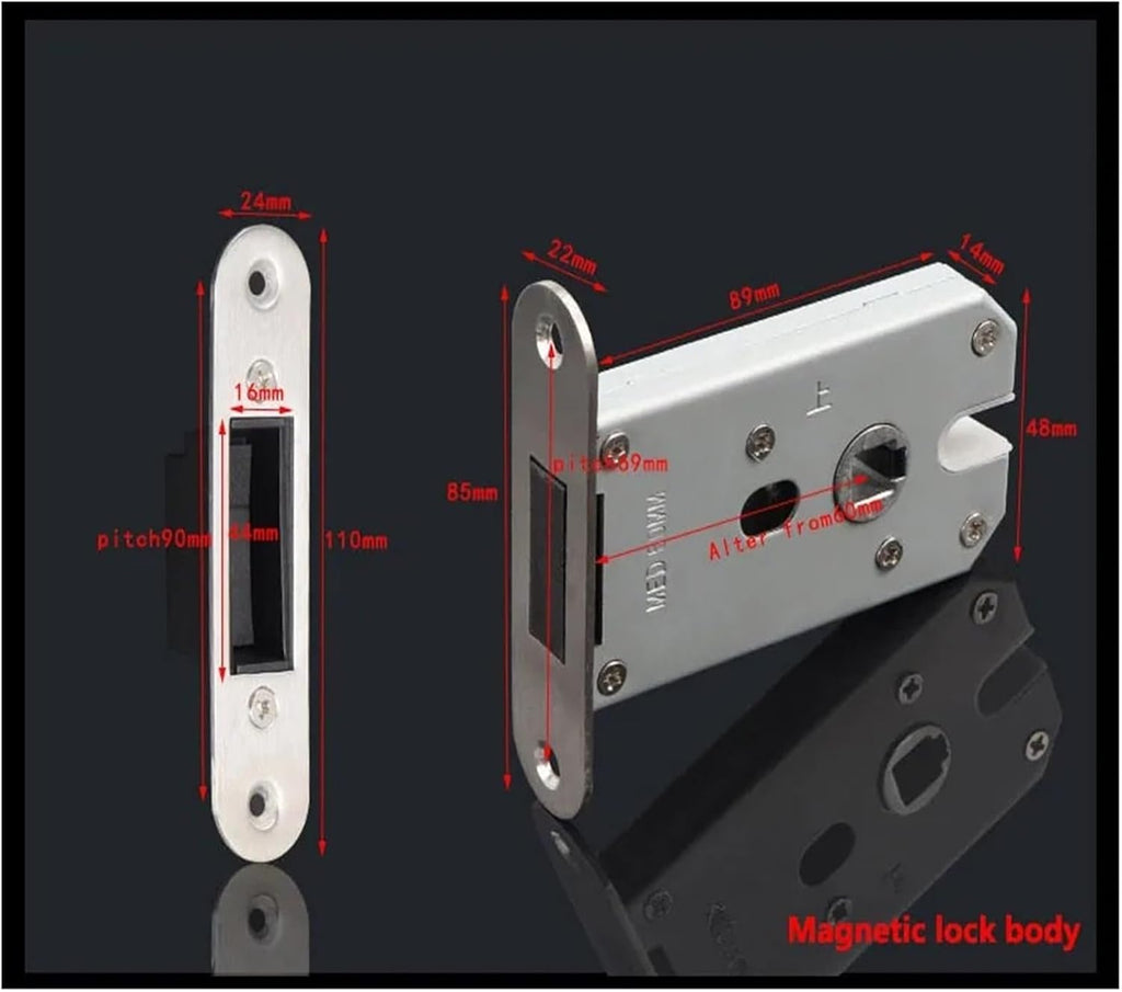 Door Lock Indoor Door Magnetic Suction Lock Bedroom Door Quiet Solid Wood Ecological Modern Grey Household Universal Handle(Gold. - with a Key)