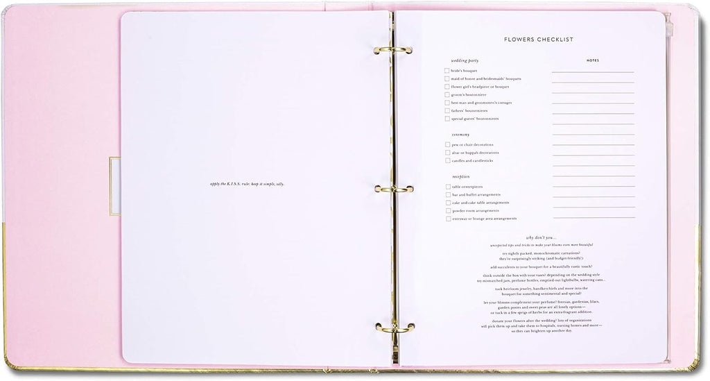Kate Spade New York Wedding Planning Book and Organizer, Wedding Binder with Pages for To-Do Lists, Notes, Budgeting, Invitations, I Do (Gold Colorblock)
