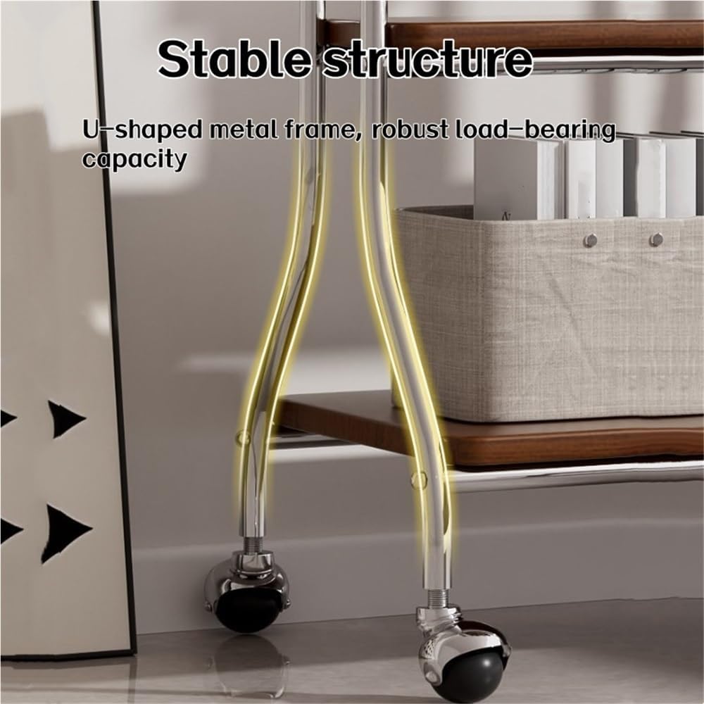 Metal Coat Rack with 2 Shelves Storage, Modern Solid Wood Hanging Rod Clothes Rack, Movable Freestanding Garment Rack for Entryway, Bedroom or Living Room(Black)