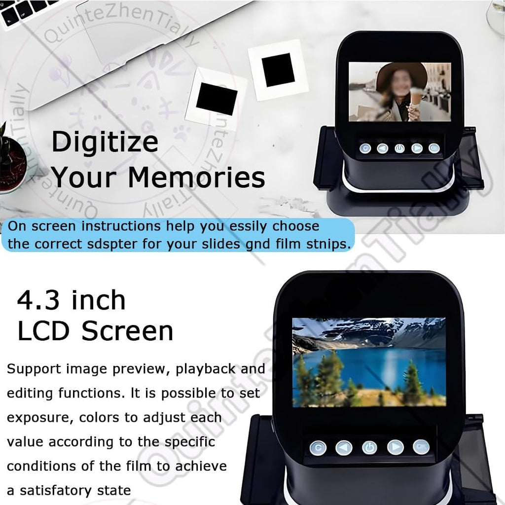Professional 22mp Digital Film Scanner,Scanner Diapositive,with Large 4.3' LCD Scan High Resolution Negatives & Slides,Converte Negativi Diapositive 35mm,135,126,127 JPEG
