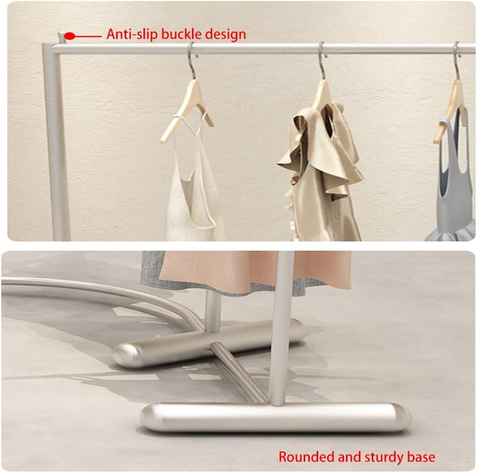 LXHELIVERY Garment Rack Retail Display Clothing Rack, Heavy Duty Garment Rack,Freestanding Coat Clothing Hanger Storage Organiser Unit For Bedroom And Boutique(Silver,150X40X135 CM)