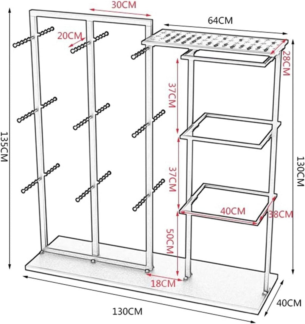 Customize what you need Freestanding Clothing Store Organizer Rack, Underwear Rack, Retail Store Scarf Panty Shorts Bra Hijab Silk Shawl Display Stand for Bouti(Gold a 130X40X135CM)
