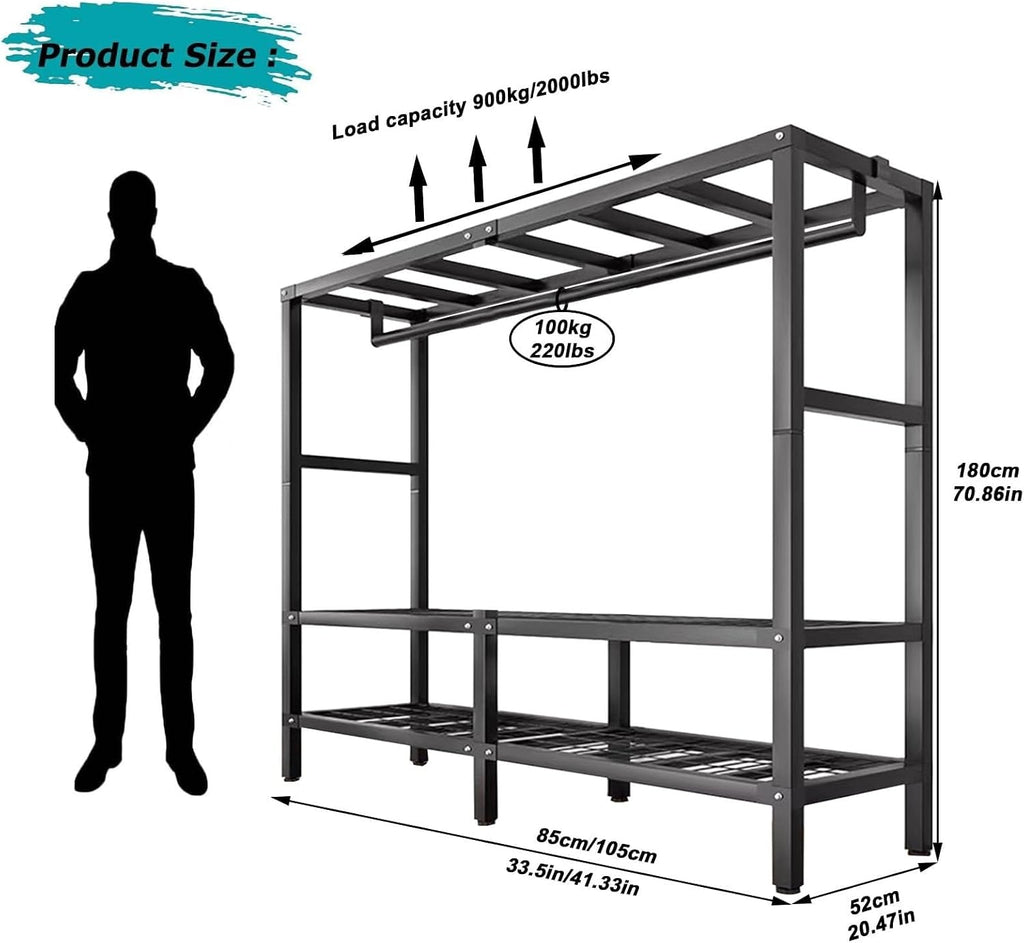 Foldable Wheeled Clothes Rack - Portable Heavy Duty Wardrobe Closet, Load 2000lbs/With Cover Bedroom Armoires Freestanding Clothing Coat Storage Rack Rolling Garment Rack For Hanging Clothes ( Size :