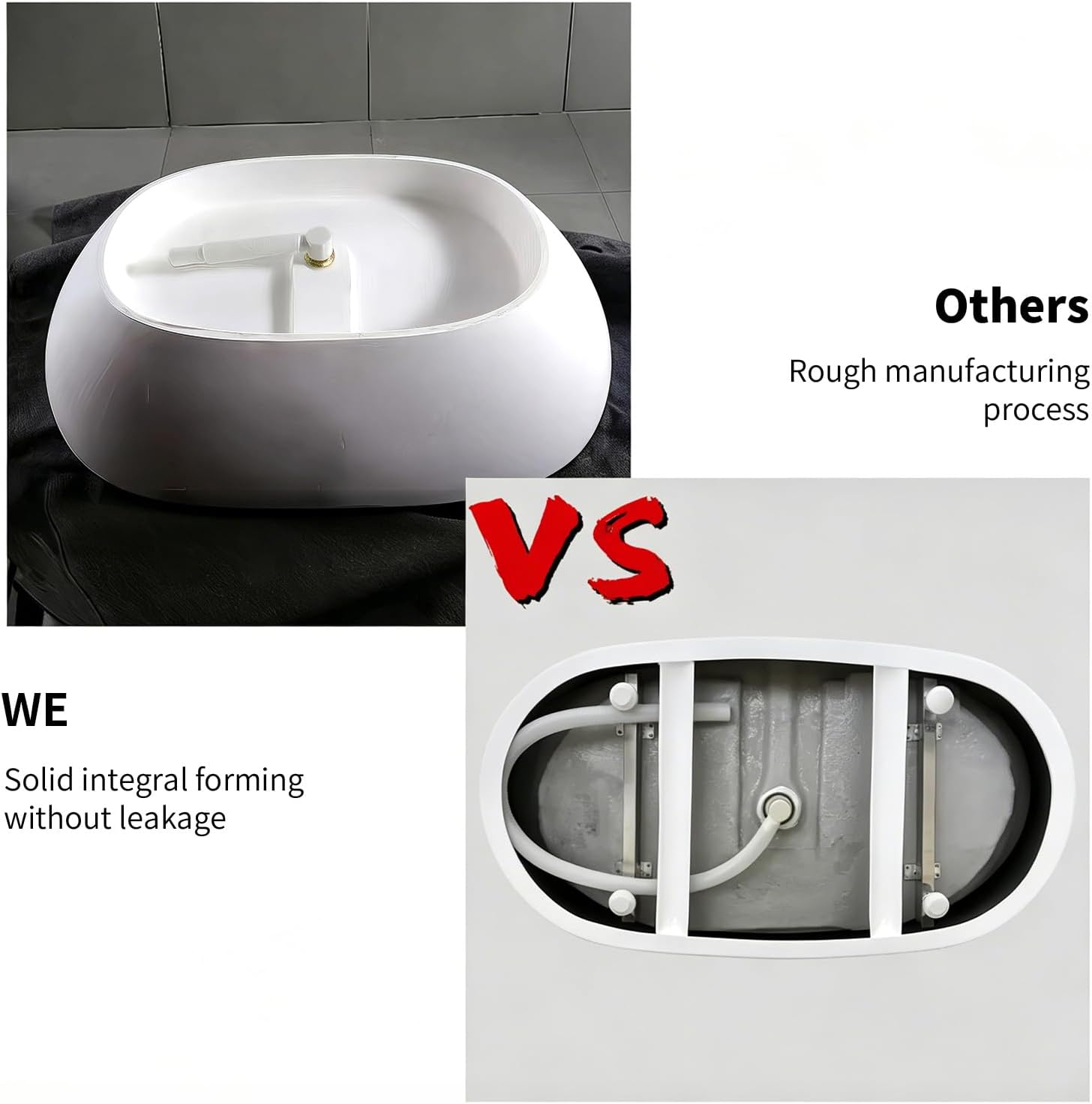 51' Stone Resin Freestanding Bathtub, Oval Shape Solid Surface Freestanding Tubs for Small Bathroom, Stand Alone Soaking Tubs with Integrated Slotted Overflow and Drain, Matte White