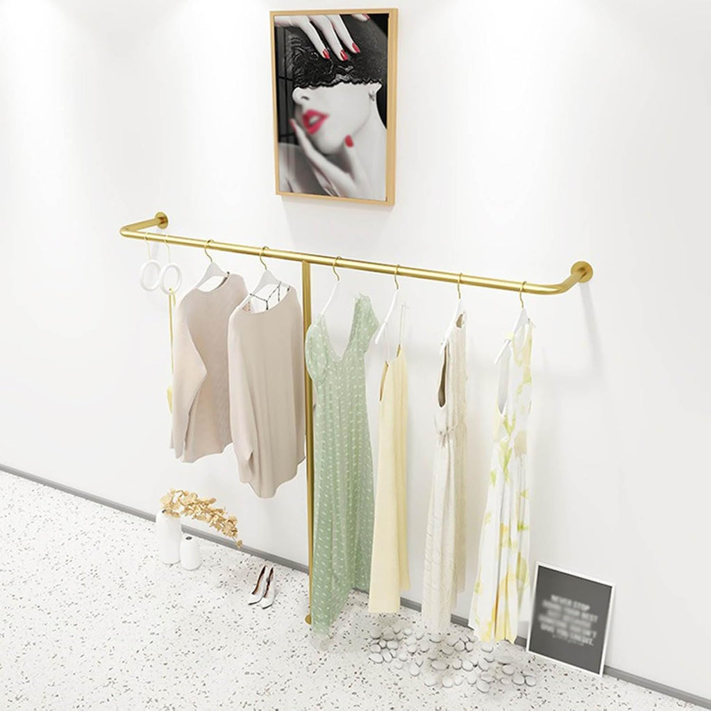 Wall Mounted Industrial Pipe Clothing Rack，home Retail Boutique Clothing Display Stand, Commercial Coat Rack Metal Bedroom Clothing Rod Garment Rack，clothing Hanging Rod for Closet Storage