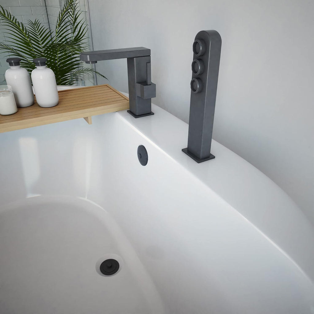 DreamLine Caribbean 60 inch L x 23 inch H White Acrylic Freestanding Bathtub
