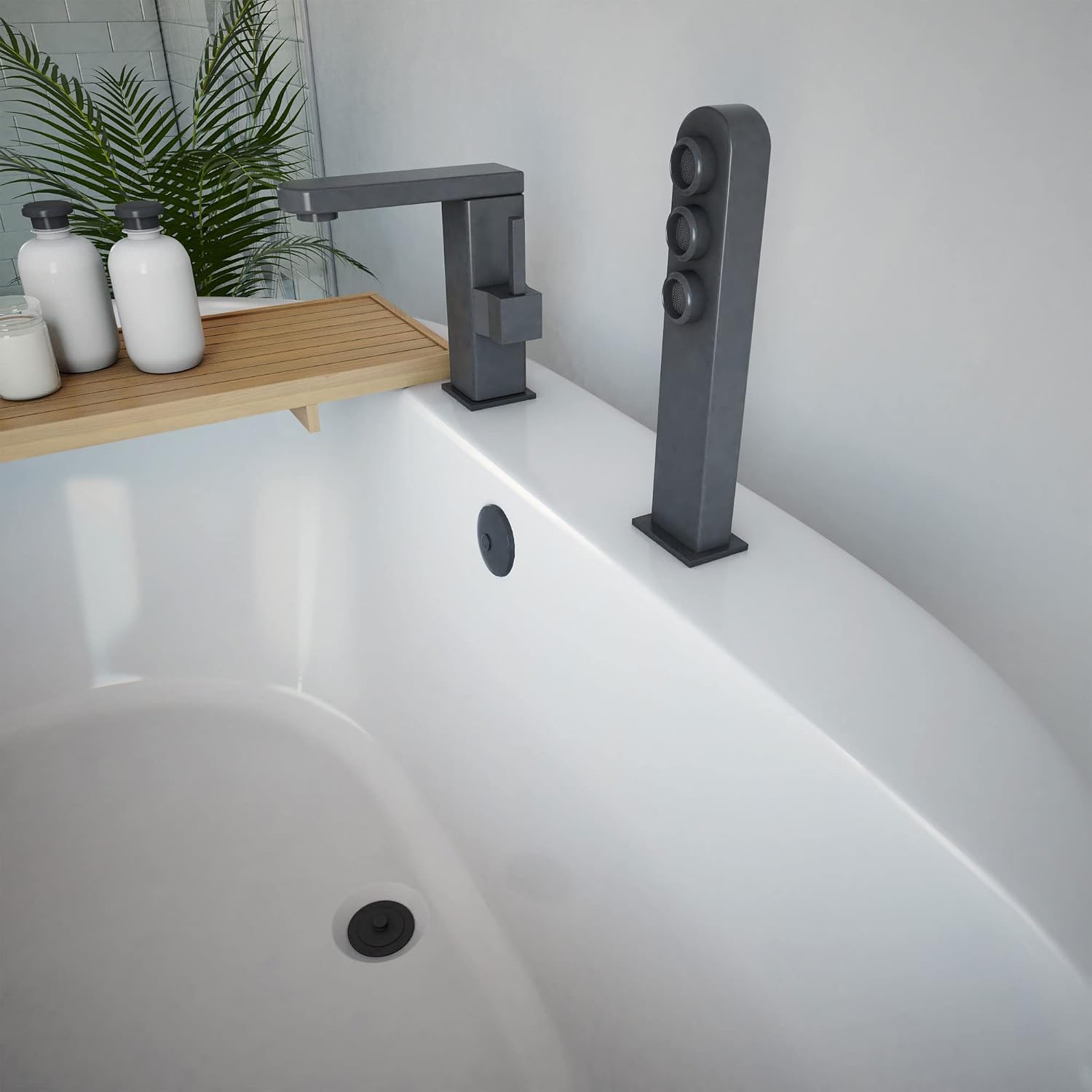 DreamLine Caribbean 60 inch L x 23 inch H White Acrylic Freestanding Bathtub