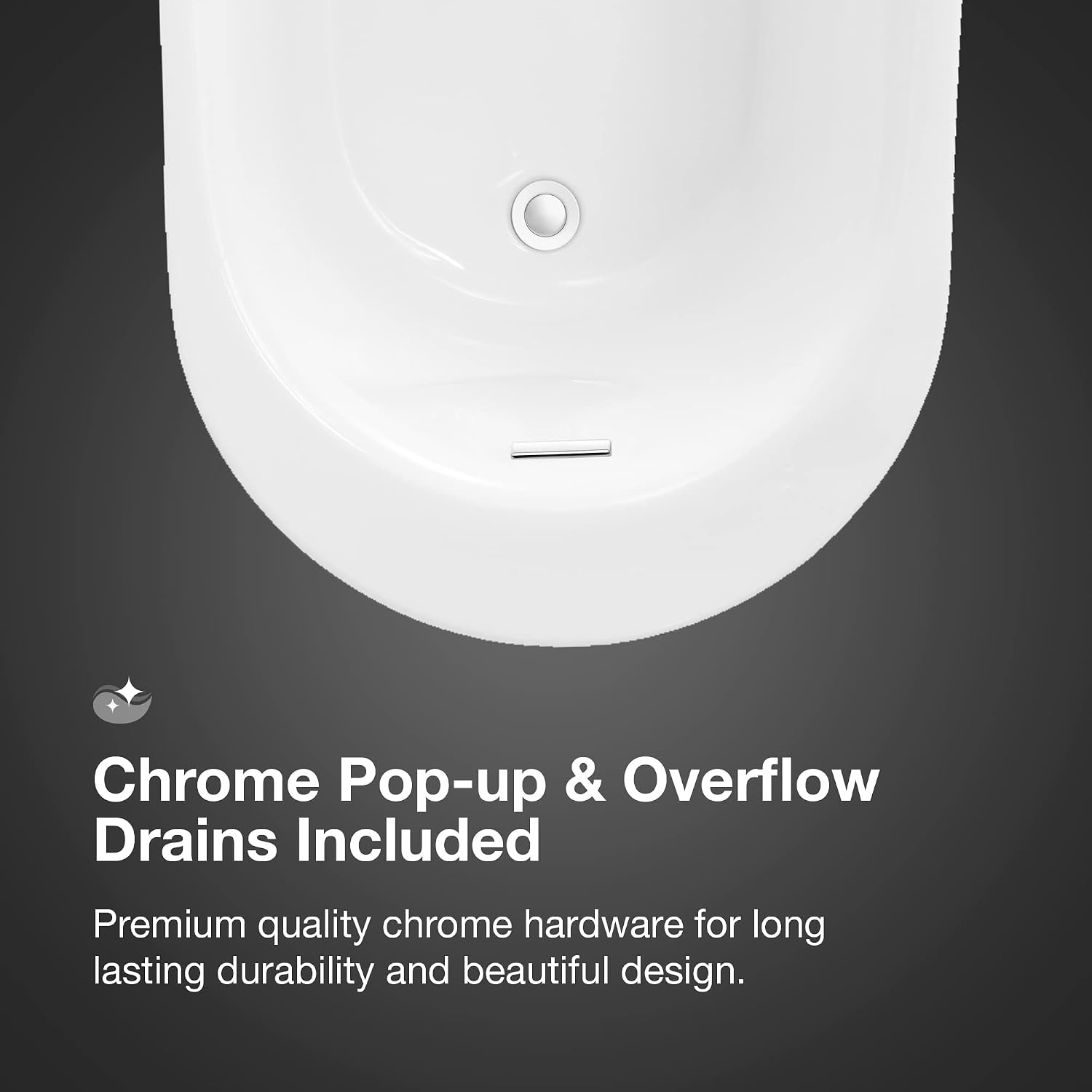 OVE Decors Skylar 34.25-in W x 71-in L Gloss White Acrylic Oval In Rectangle Front Center Drain