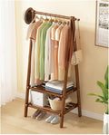 Free Standing Height Adjustable Coat Rack with Shoe Storage Shelfsolid Wood Bamboo Metal Treelike Coat Stand for Hats, Garments, and Clotheseasy Assembly and Collapsible