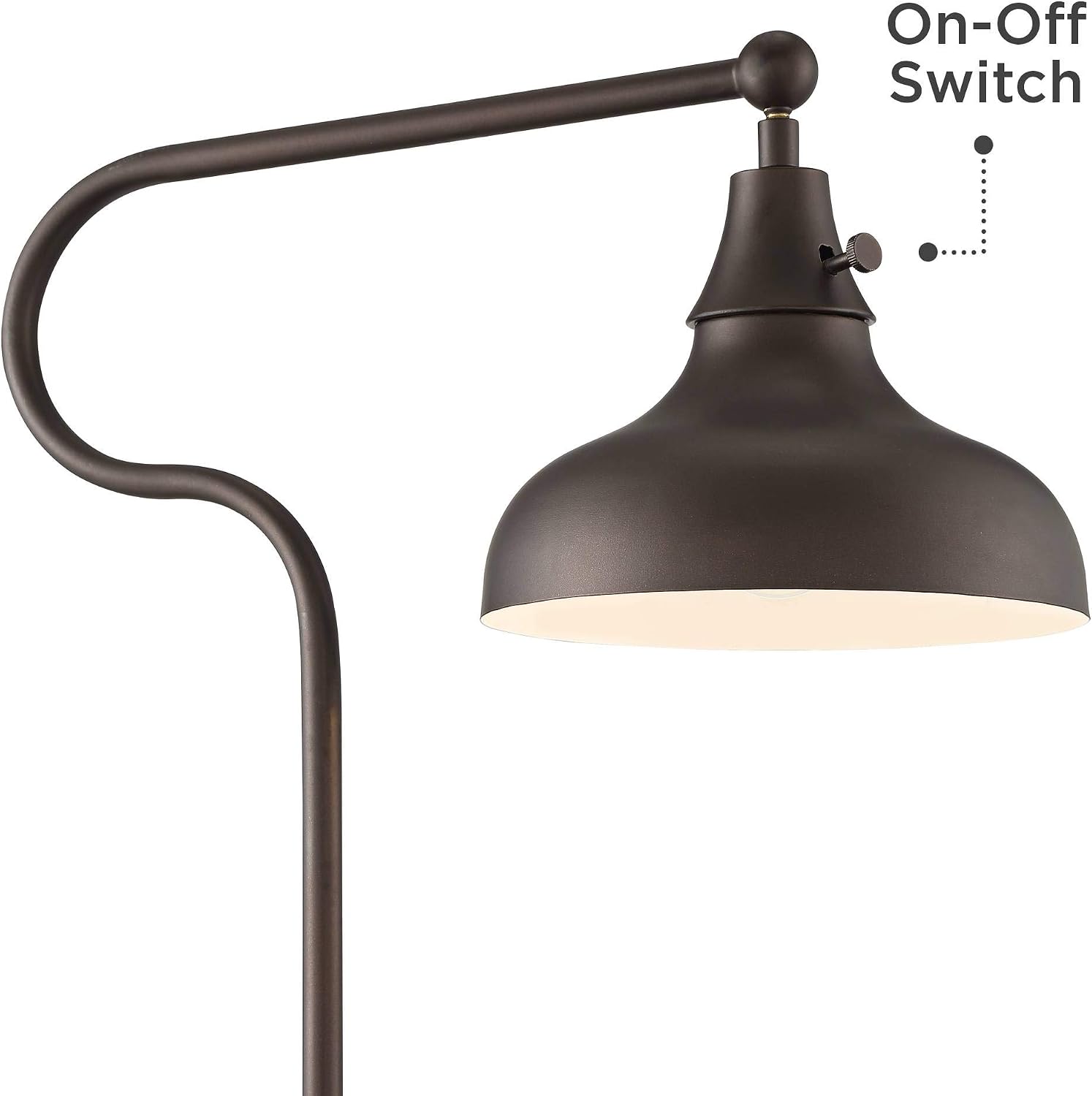 Franklin Iron Works Ferris Industrial Rustic Farmhouse Adjustable Pharmacy Floor Lamp Downbridge 57' Tall Bronze Faux Wood Grain Metal Brown Shade for Cottage Core Living Room Reading House Family