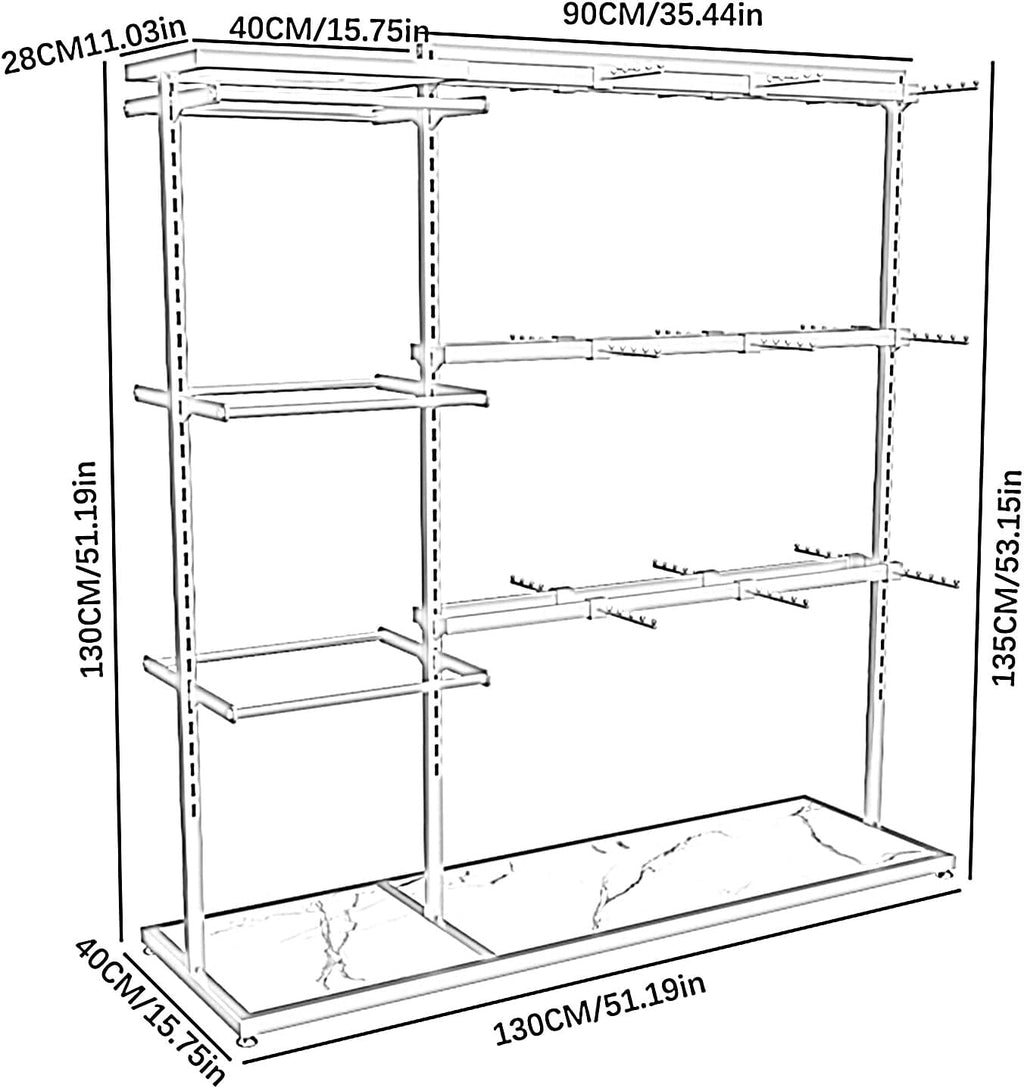 Boutique Underwear Retail Display Racks, Garment Rack, Floor-Standing Bra Slippers Socks Shorts Accessories Storage Shelf, Clothing Store Commercial(Black 130x40x130CM/51.19x15.75x51.19in)