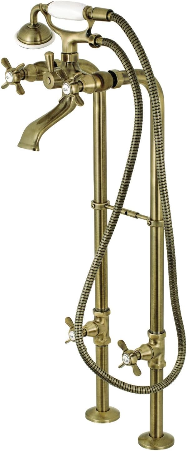 Kingston Brass CCK285K3 Freestanding Tub Faucet Package, Antique Brass