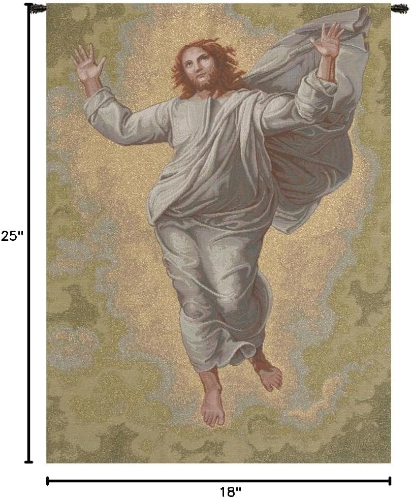 Charlotte Home Furnishings Inc. Transfiguration Of Jesus Italian Tapestry Wall Hanging 25 X 18 Inch Viscose Cotton And Polyester Blend Wall Art Perfect For Home Decor And Wall Decor By Raphael
