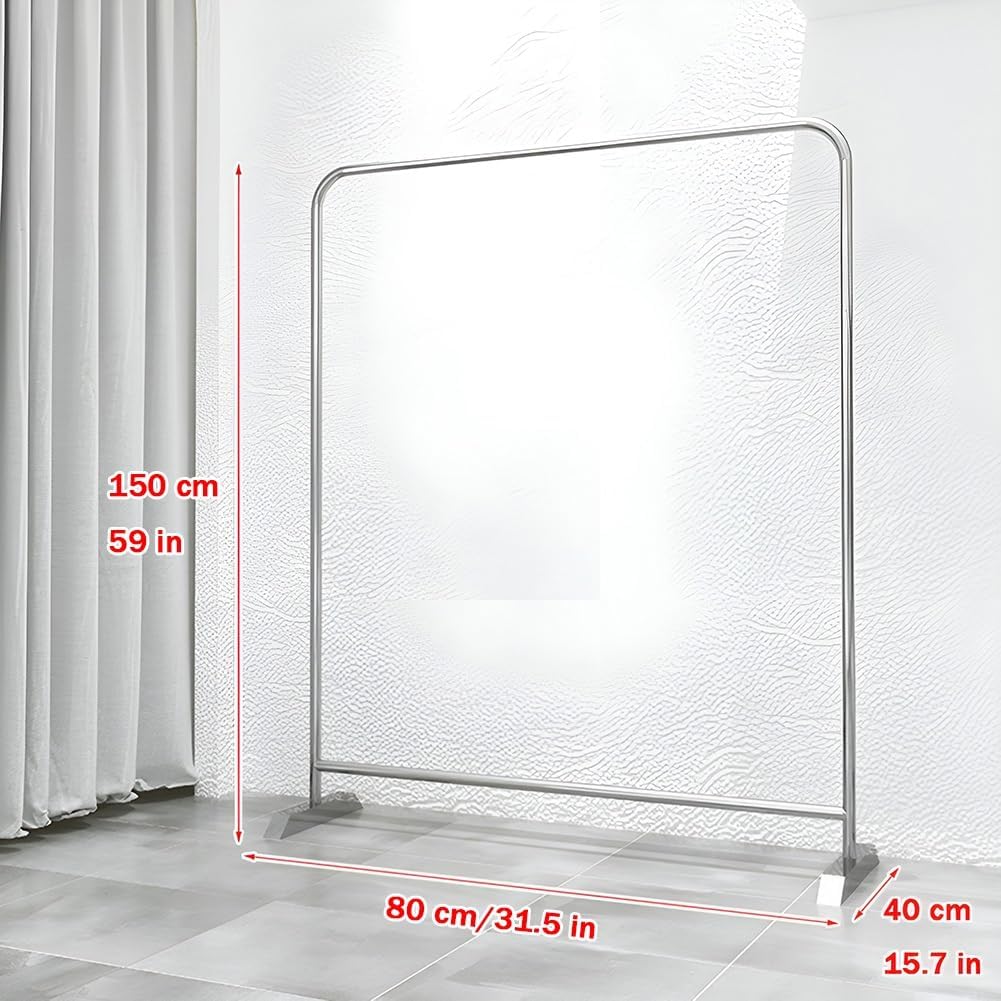 Simple Clothing Rack Max Load 176lbs Freestanding Stainless Steel Shop Garment Rack, Easy to Assemble(80 x 40 x 150 cm)