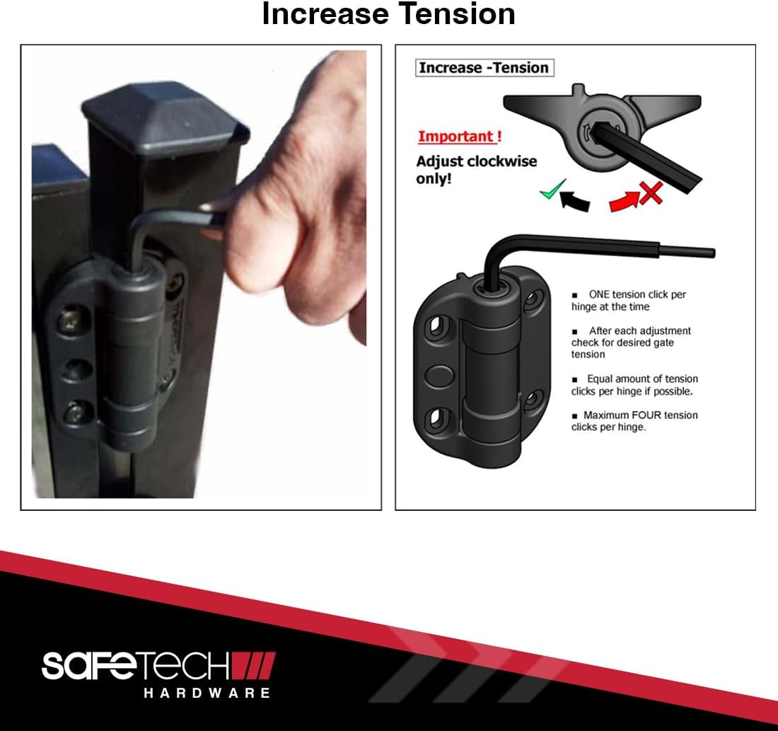 Top Pull Pool Gate Latch W/TopKlik Self Closing Hinge/Gate Handle/Gate Stop Bundle