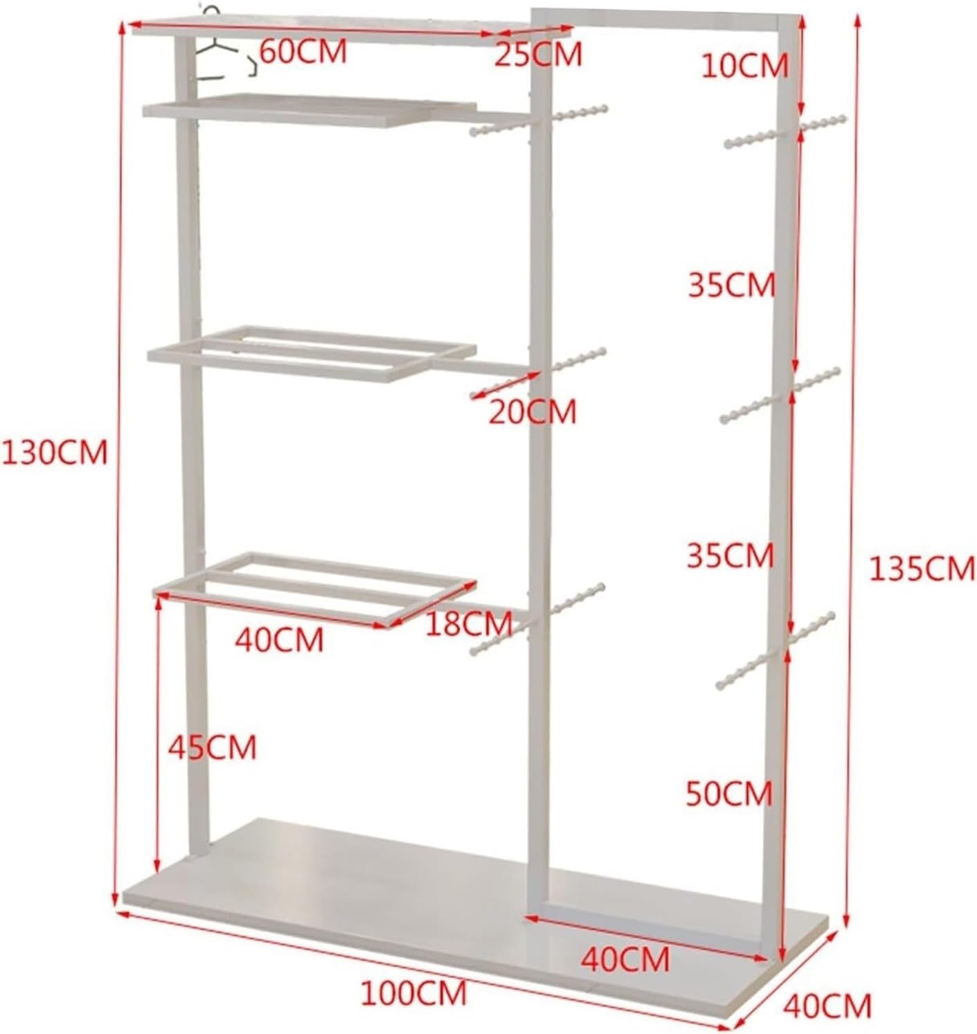 Retail Store Display Rack,Free Standing Garment Rack,Double Sided Coat Hanger,Heavy Duty Metal Underwear,Bra,Shorts and Socks Display Rack,Island Rack with