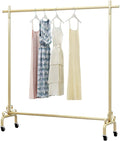 Coat Rack with Wheels Garment Racks Portable Clothing Rail Rolling Hanger Single Rod Clothes Retail Display Stand,Gold-90X40X155Cm