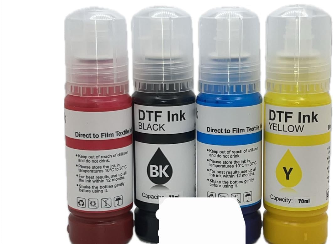 Cartridge-Free Super-Tank Printer with DTF Ink Bundle for Heat Transfers, Easy Fill, Built-in Scanner & Copier - DTF Conversion Printer New, Medium