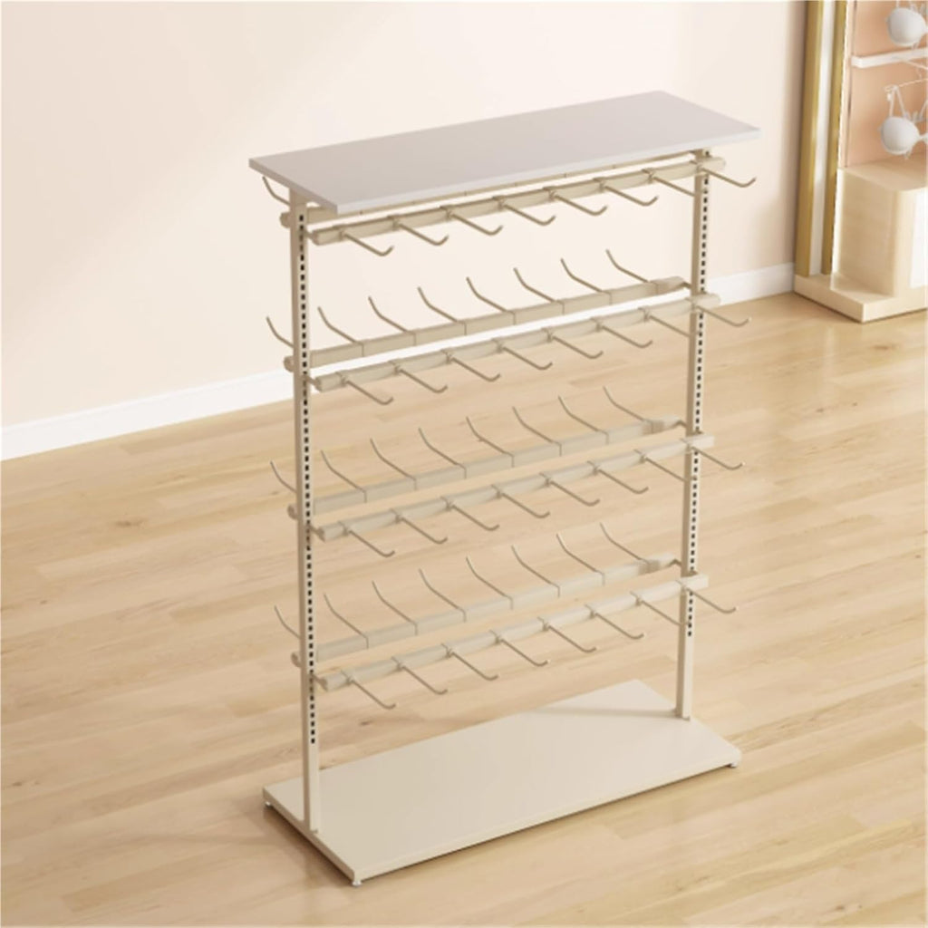 Lingerie Garment Rack, Underwear Display Stand, Metals, Retail Sock Show shelves, Supermarkets Commercial Clothing Store Shelf, for Bras, Shorts, Hats, 4 Tier(B,100 * 40 * 135cm)