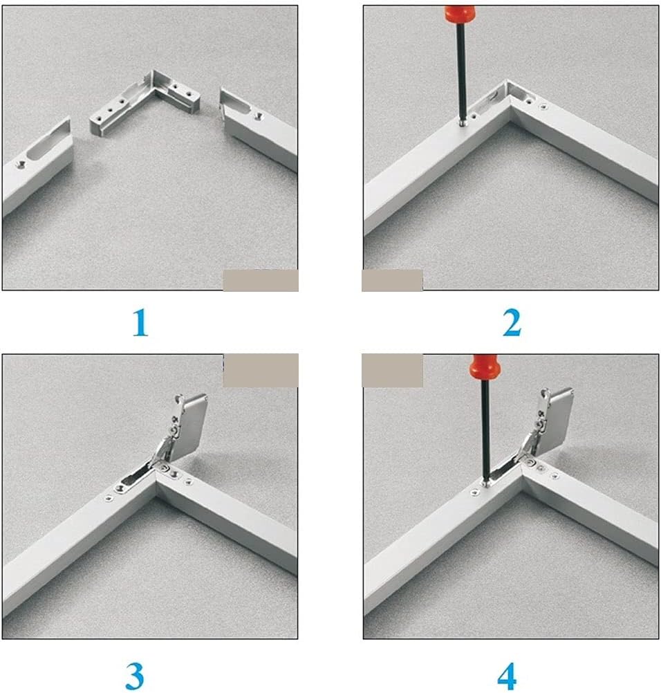 Cabinet Door Hinges Set,Kitchen Closet Wardrobe Mortise Conceal Top Bottom Pivot Soft Close Knife Hinge, Wooden Aluminum Framed Glass(1 Pair Hinge)