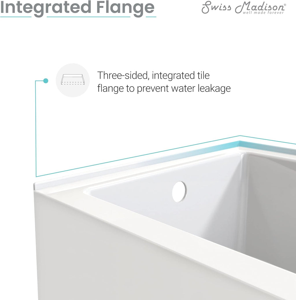 Swiss Madison Well Made Forever SM-AB545 Ivy Alcove Tub, 60' x 30', Glossy White
