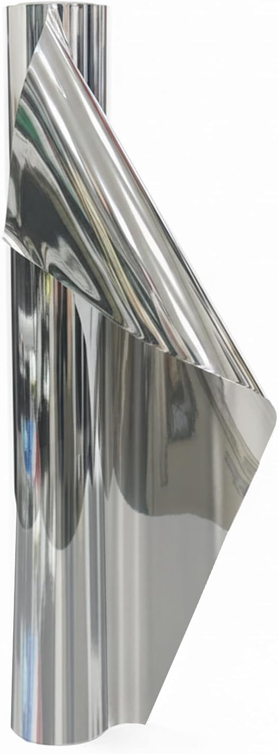 United Reflective Window Tint Film – Daytime Mirror Tint for Privacy, Sun Blocking, UV Protection & Heat Reduction, Ideal for Home, Office & Car, Silver 5%, 60 Inch x 100 Feet Roll