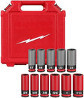 11 PC 49-66-7833 for Milwaukee 1/2' Lug Nut Wheel Socket Set - SAE/Metric