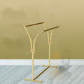 Rack For Hanging Clothes Retail Display - Clothes Racks - Floor Standing Metal Garment Rack - Double Pole Coat Rack, Freestanding Garment Rack, For Bedroom,Home,Office,Indoor(Floor standing type,L100C