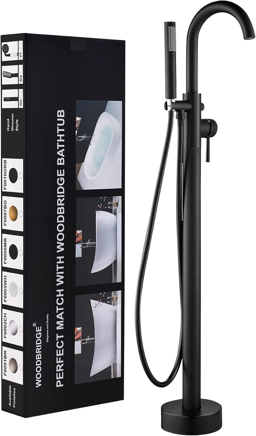 WOODBRIDGE F0006 MBRD Faucet, (L) 10 3/4' x (W) 6-1/4' x (H) 43-7/8, Matte Black