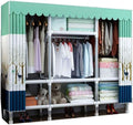 HUHJYUGE Closet Wardrobe, Freestanding Clothes Garment, Portable Wardrobe Closet for Hanging Clothes, Bedroom Armoire with Cover, Large Clothes Organizer, Clothes Hanging Rack for Cloakroom