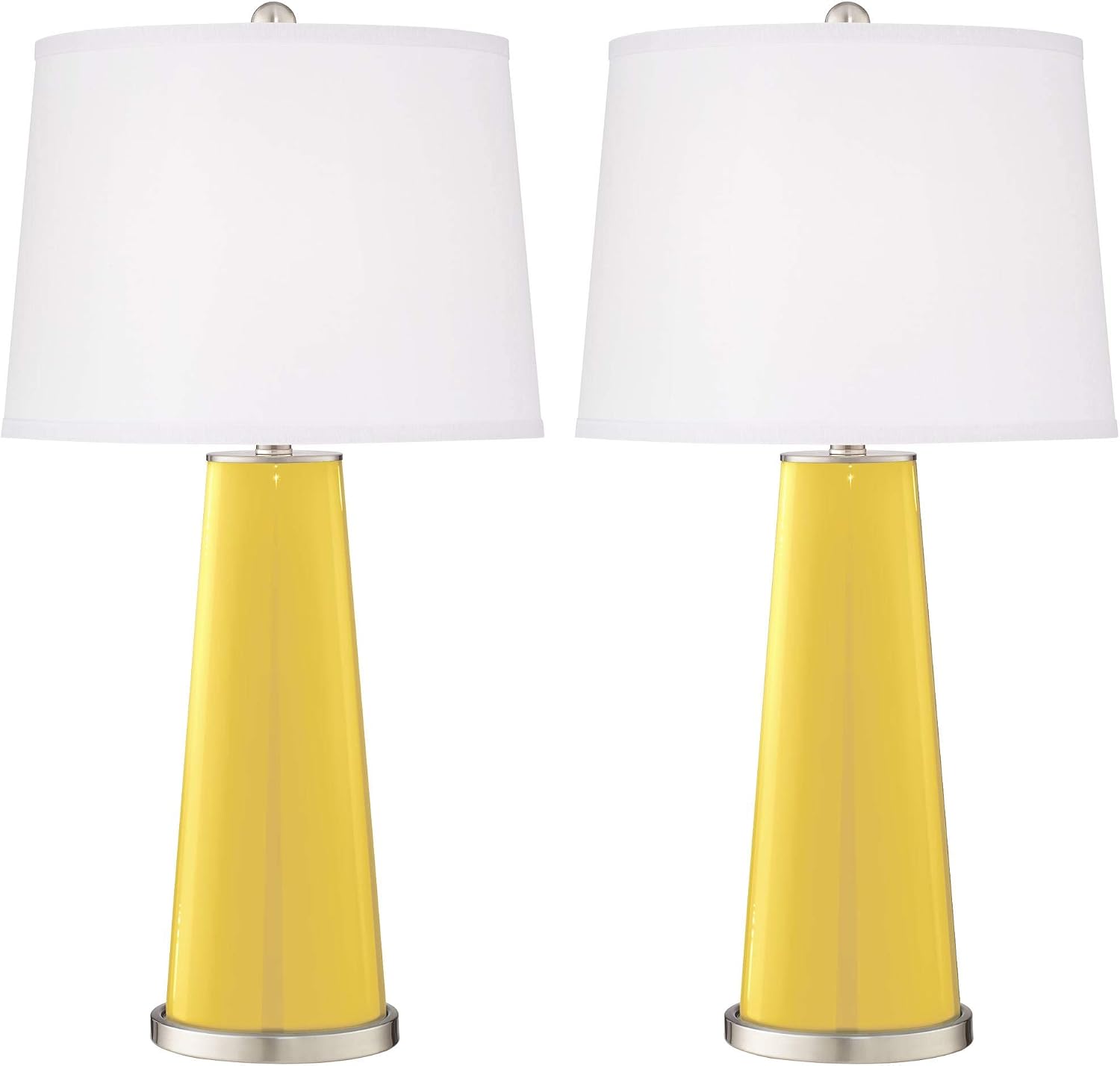 Color + Plus Leo 29 1/2' Lemon Zest Yellow Table Lamps Set of 2