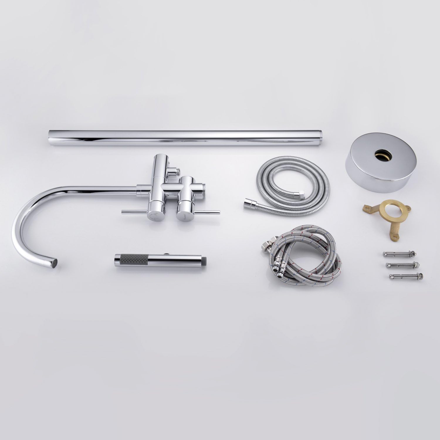 Freestanding Bathtub Faucet Tub Filler Faucets Chrome Floor Mounted Brass Bathroom Faucets with Handheld Shower