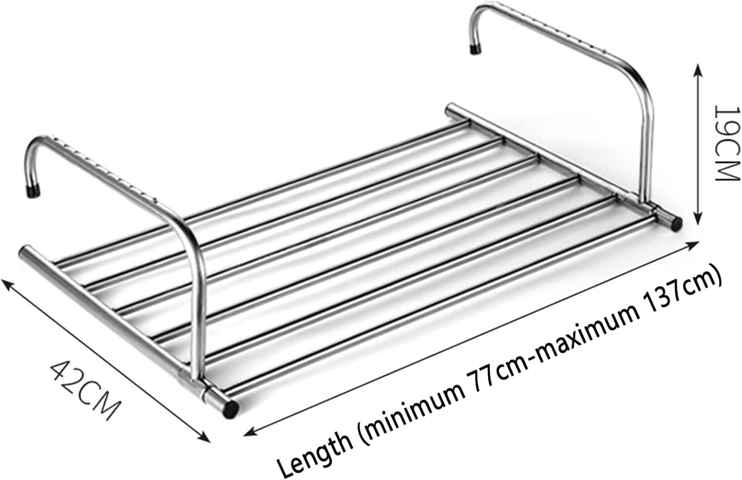 Clothes Drying Rack, Collapsible Stainless Steel Laundry Airer for Balcony and Bathroom, Space-Saving Folding Design