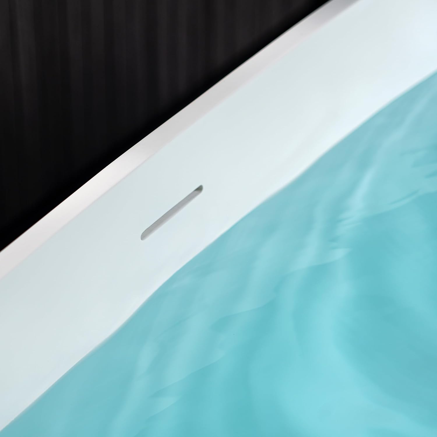 WOODBRIDGE 63' L x 28.35' W Stone Resin Luxury Contemporary Solid Surface Freestanding Soaking Tub in Matte White
